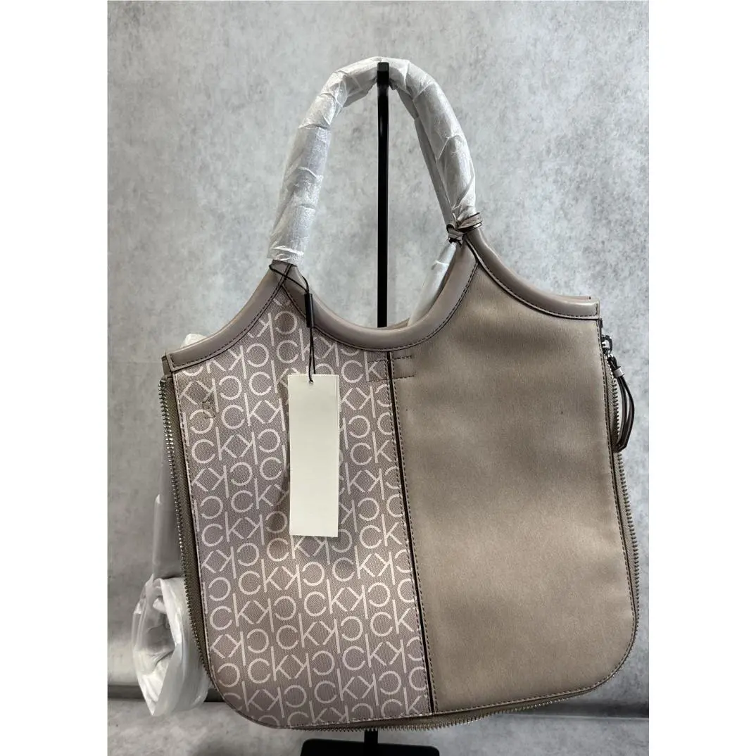 Calvin Klein Beige Gabrianna Tote Purse Women`s Handbag w/ Dustbag