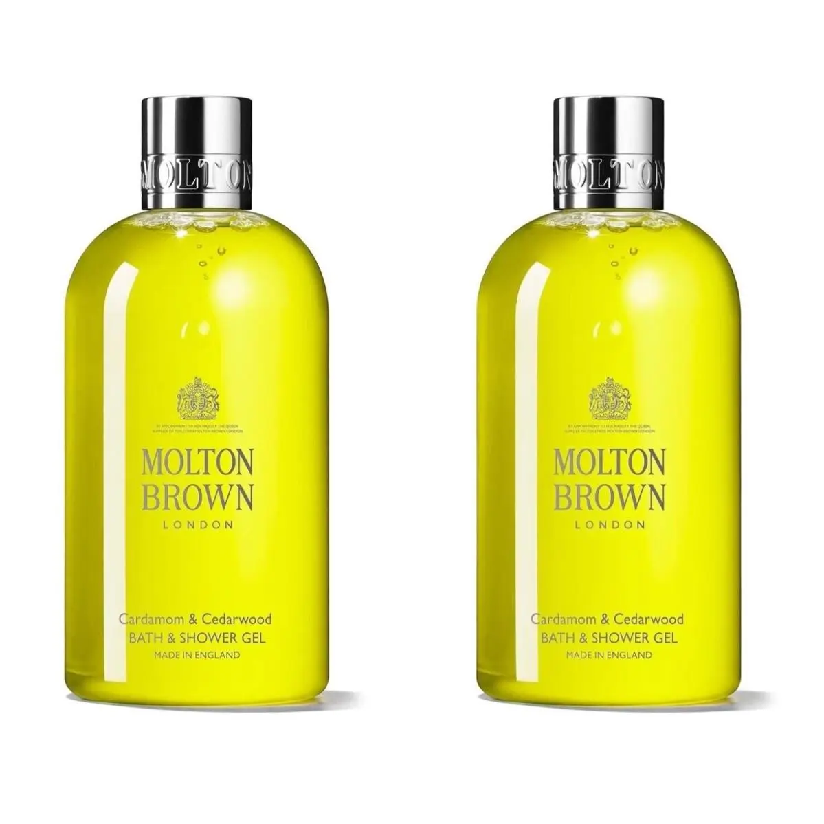 2 x Molton Brown Cardamom Cedarwood Bath Shower Gel Body Wash 300ml 10oz
