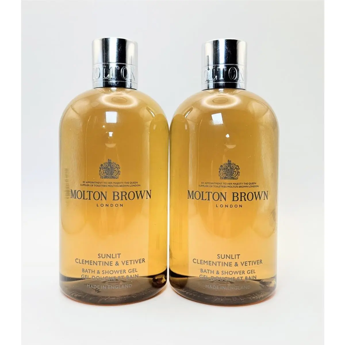 x2 Molton Brown Sunlit Clementine Vetiver Bath Shower Gel 10 oz Each