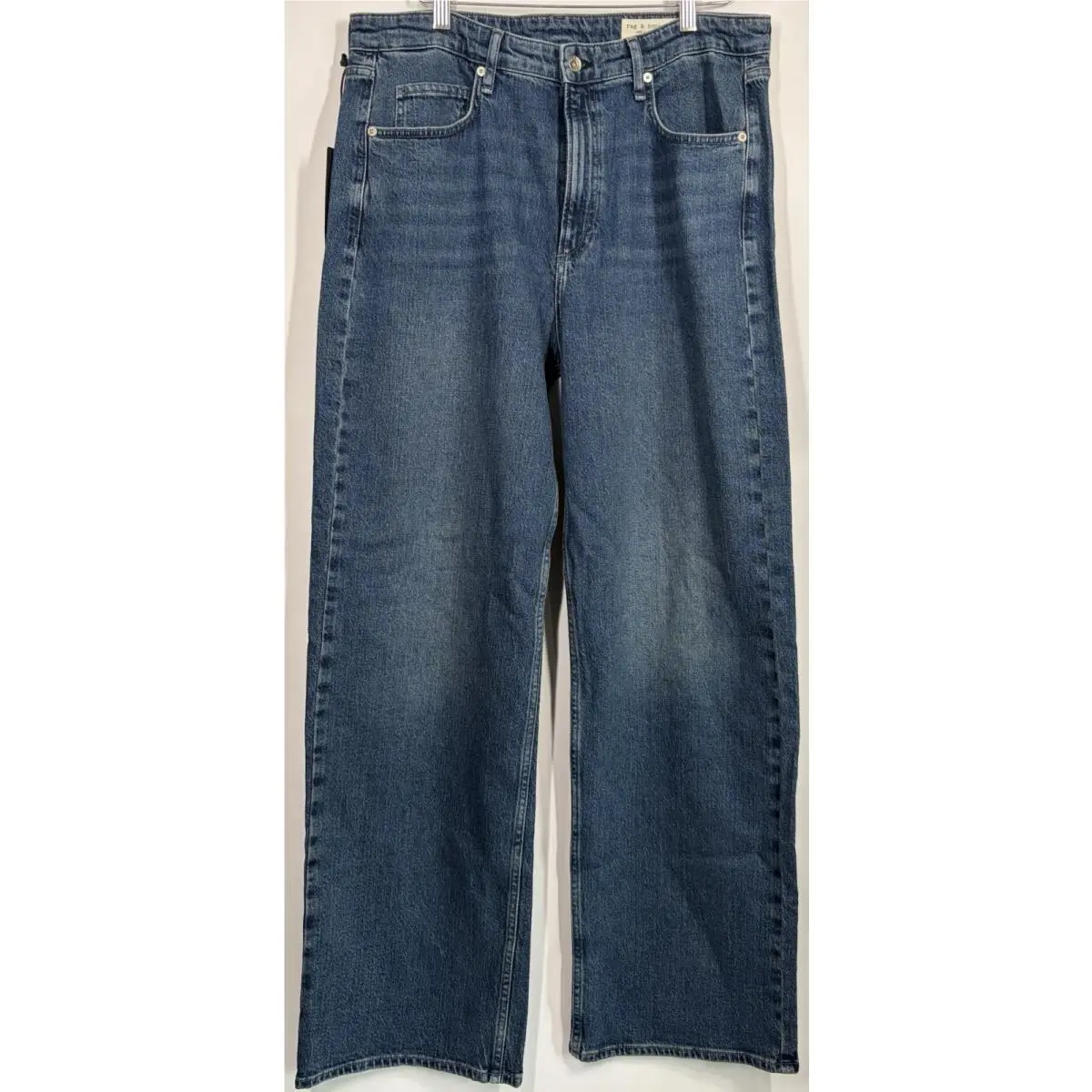 Rag Bone Lori Jeans Womens 32 Macon Blue Mid Rise Wide Leg Denim