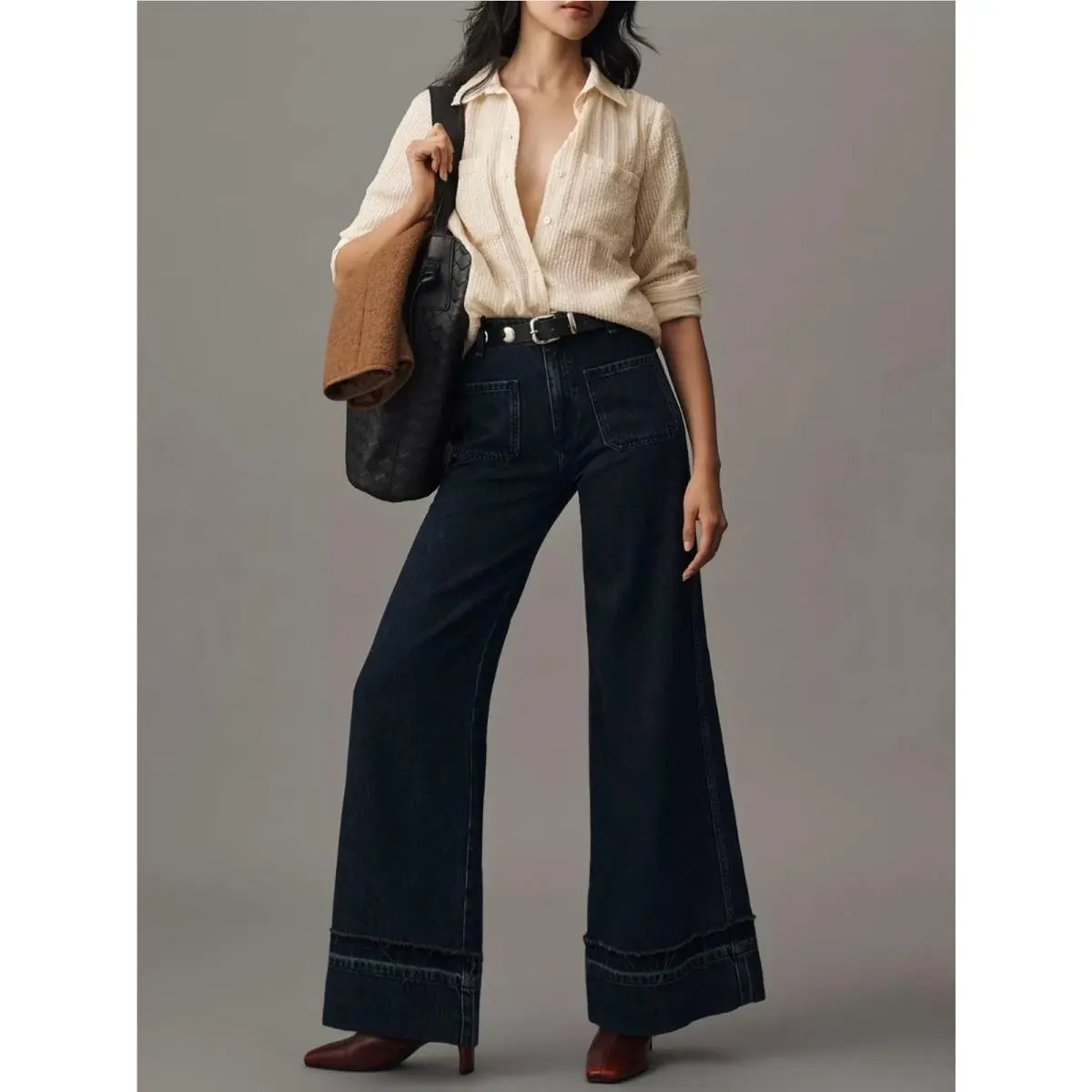 Rag Bone Angelique Marina High Rise Wide Leg Jeans 26 Full Length