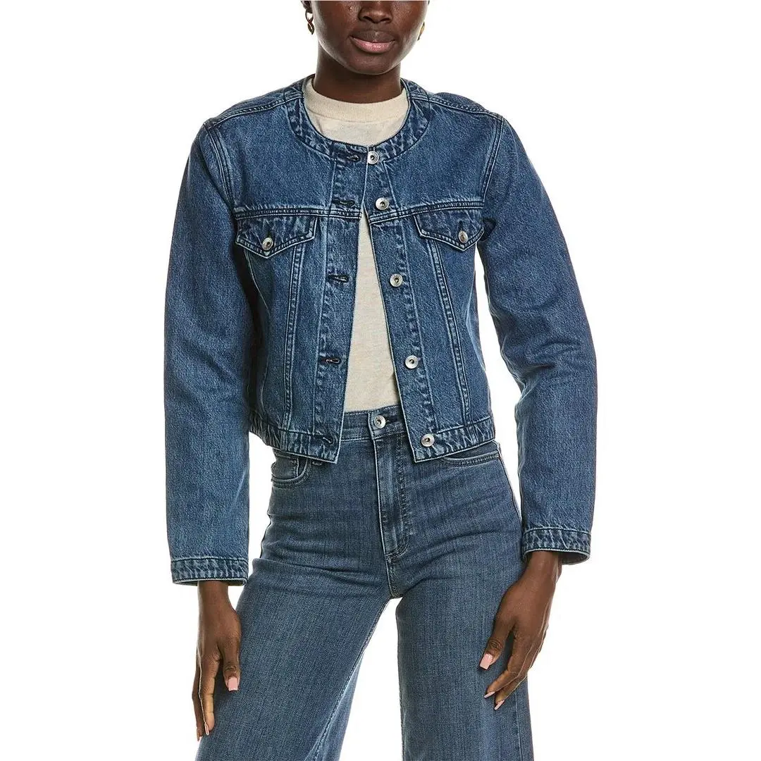 Rag Bone Claudia Dora Blue Crop Jacket Size M