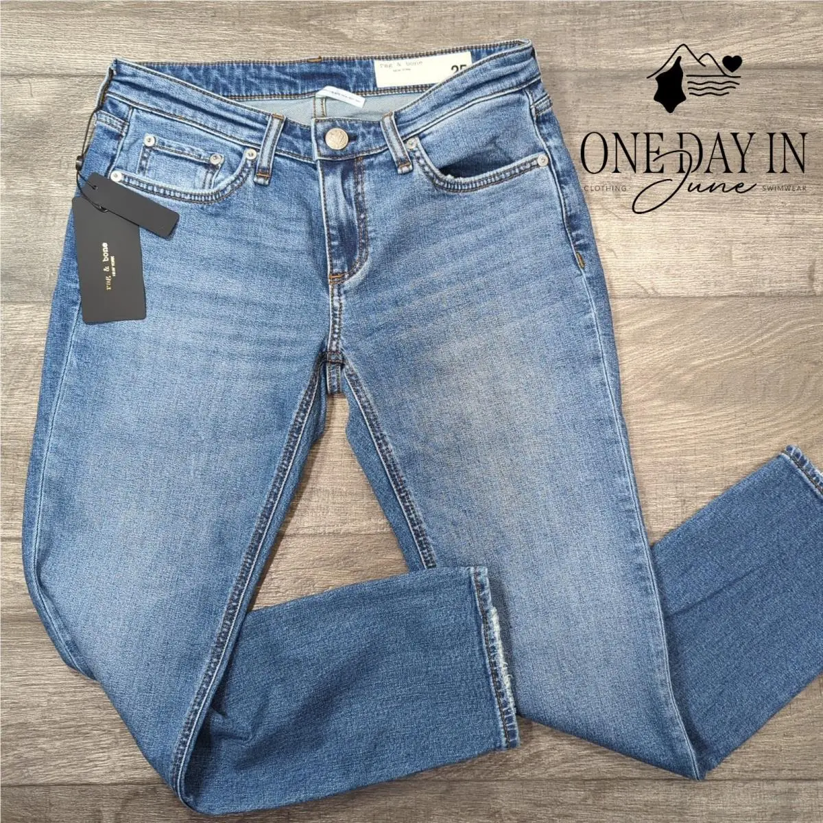 Rag Bone The Dre Low Rise Slim Boyfriend Julienne Blue Size 0 25