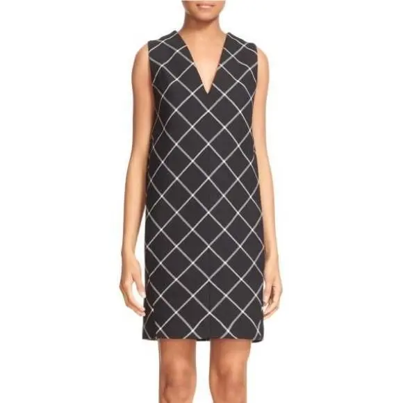 Rag Bone Phoebe Dress Size 0 Black Check Windowpane Geometric