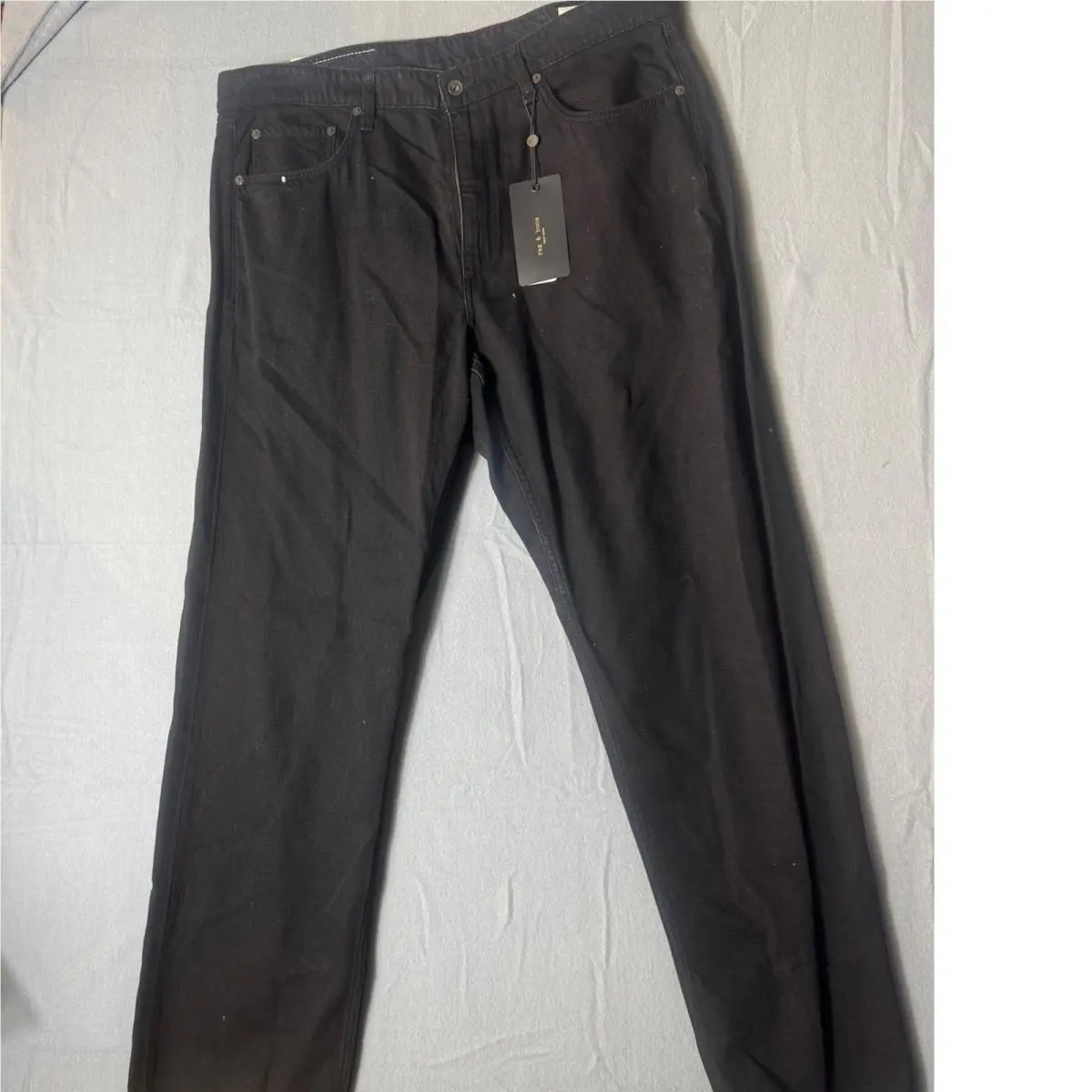 Rag Bone Fit 4 Featherweight Black Straight Leg Jeans 38x32 MED25S1247RGBL