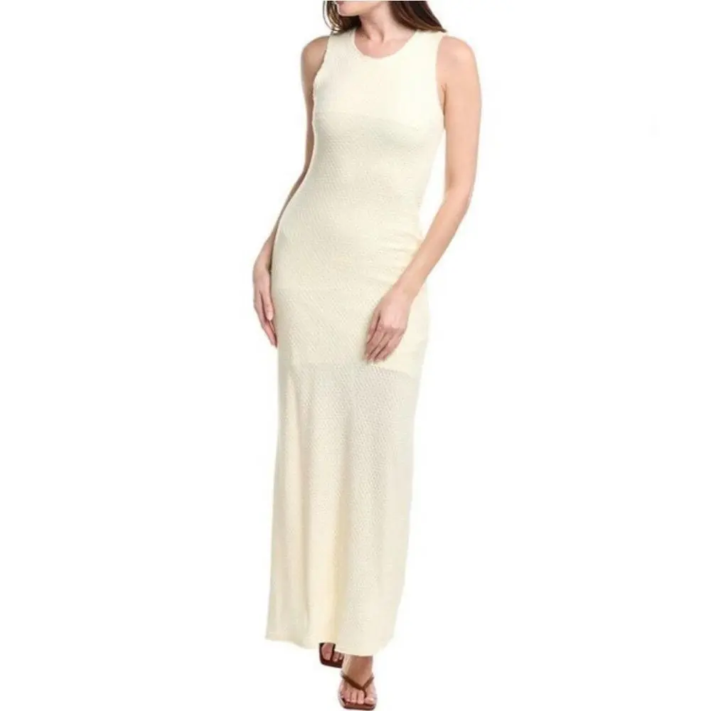 Rag Bone Women`s White Carine Crochet Tank Maxi Dress