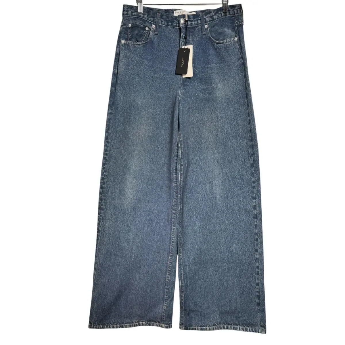 Rag Bone Miramar Terry Sofie Full Length Almeda Wide Leg Blue Jeans Sz 29