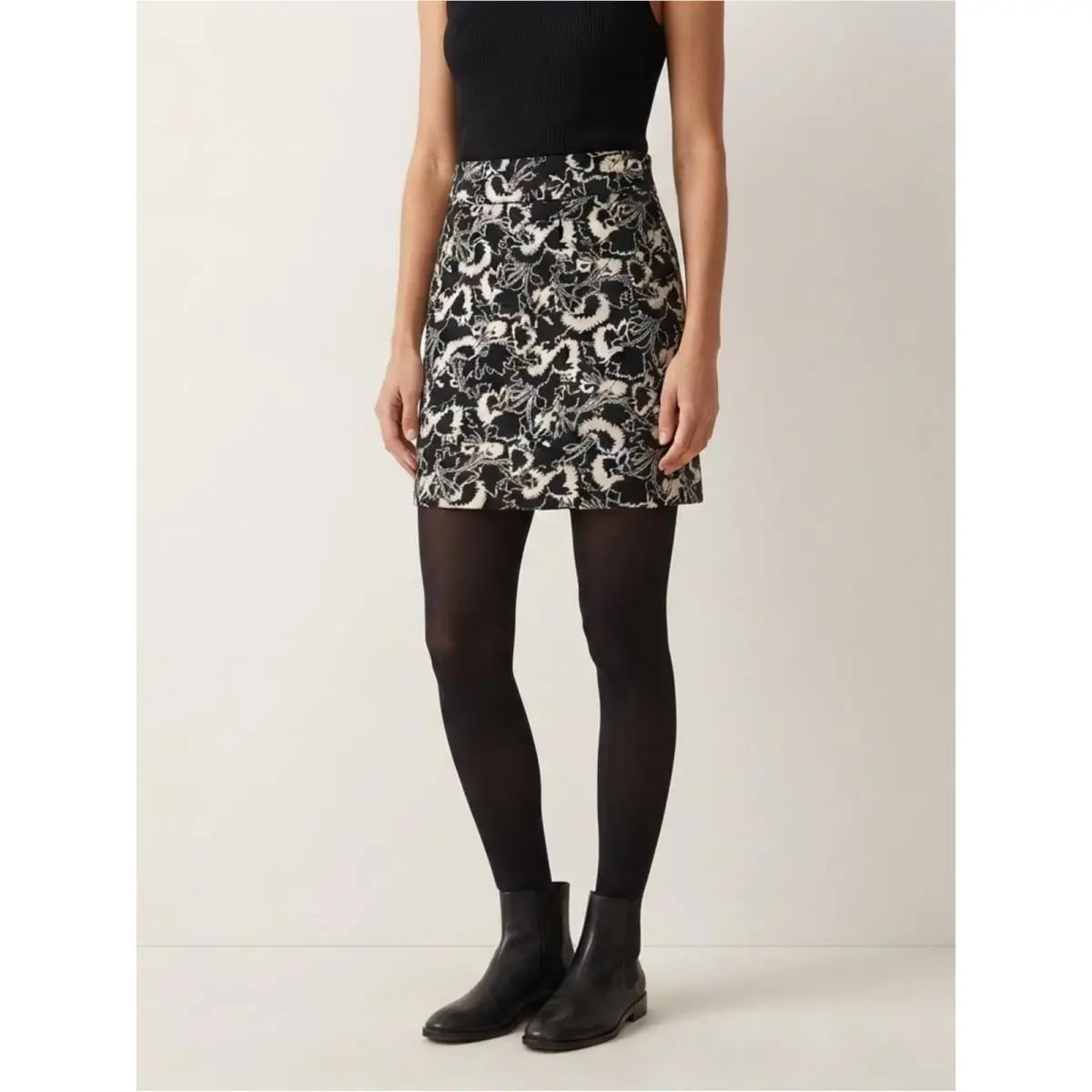 Rag Bone x Liberty Skirt S Black Ivory Floral Mini Designer