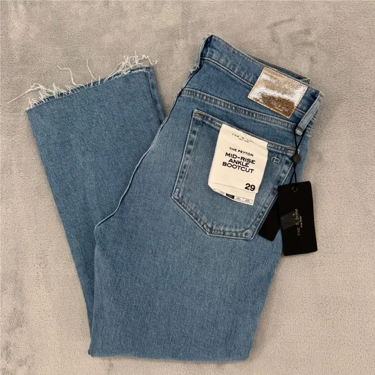Rag Bone Peyton Jeans Womens 29 Mid Rise Ankle Bootcut Benson Wash Strech