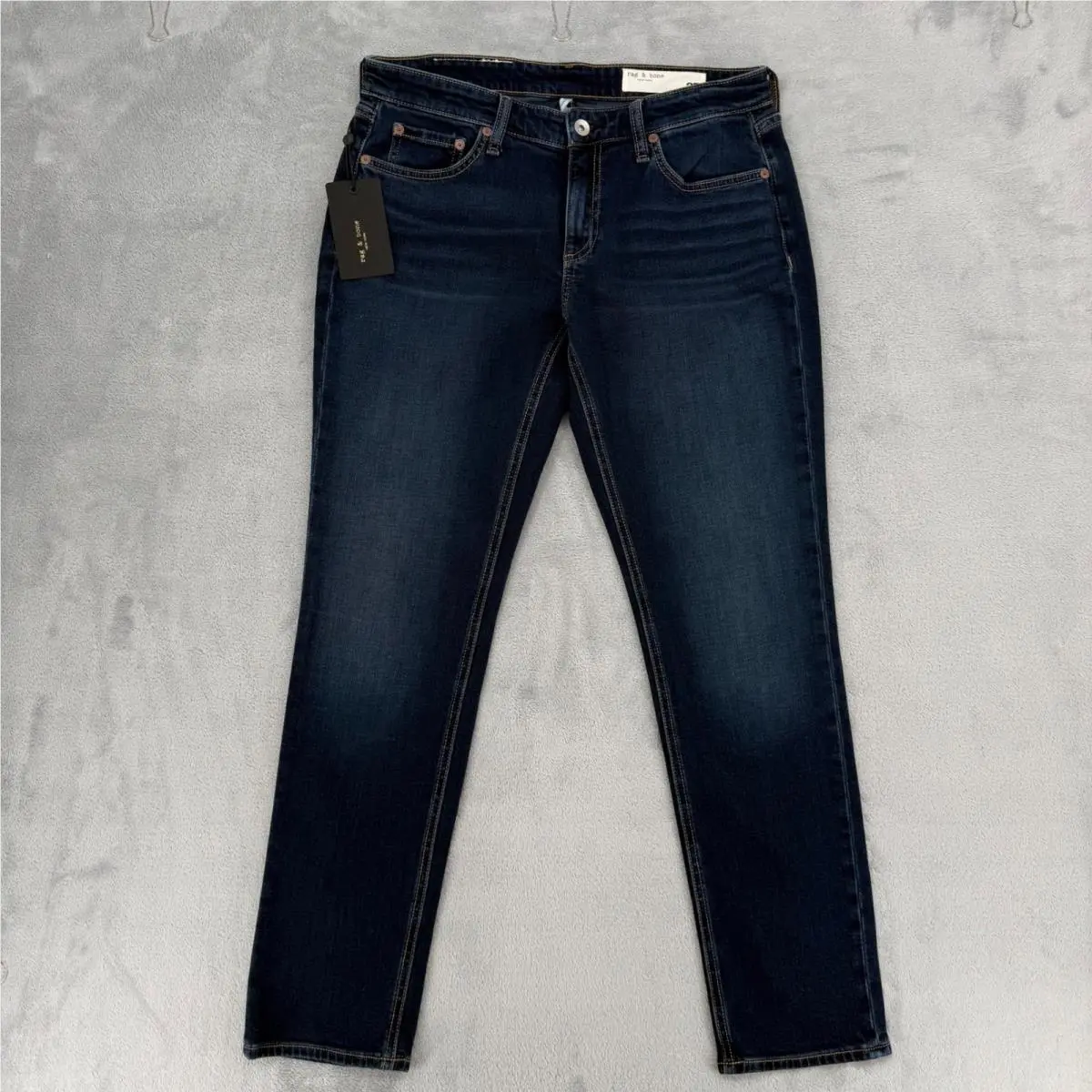 Rag Bone Bianca Dre Jeans Womens 27 Low Rise Slim Boyfriend Designer Denim