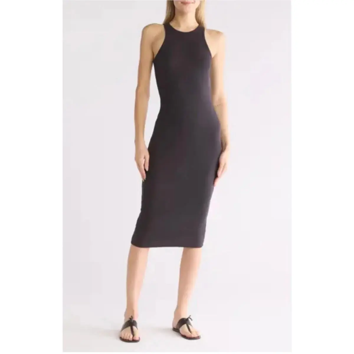Rag Bone Moon Rib Tank Dress Sleeveless Charcoal S