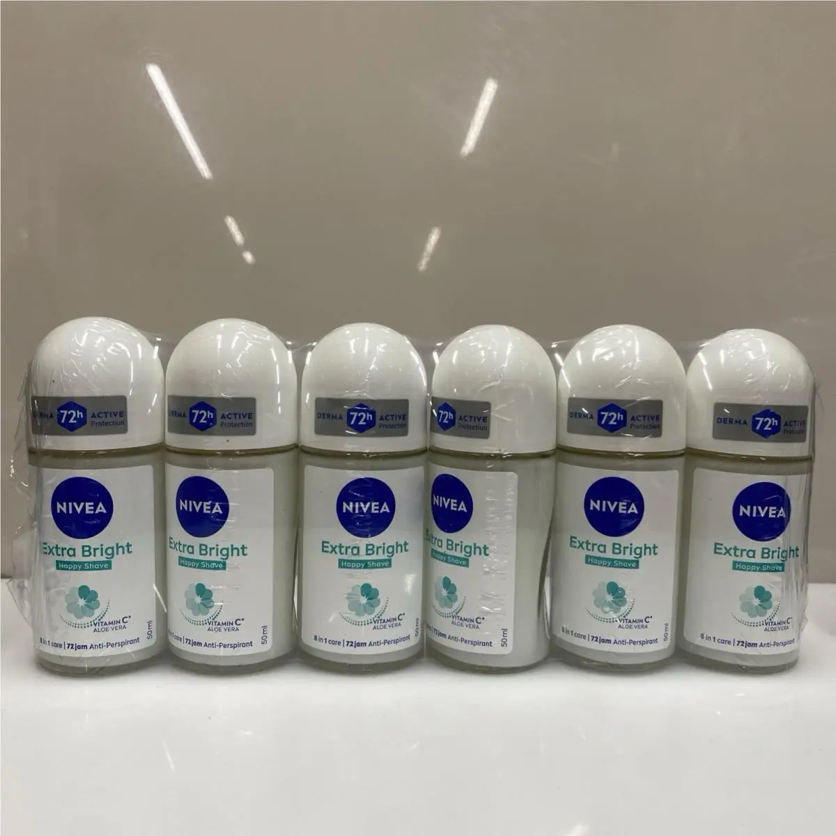 6 Pack x  Extra Bright Happy Shave Roll-on Deodorant 1.7oz by Nivea