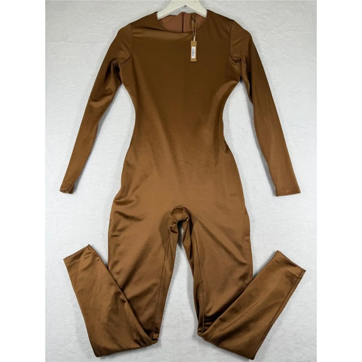 All-in-one Long Sleeve Catsuit Caramel Brown AP-BSF-2216 Medium by Skims