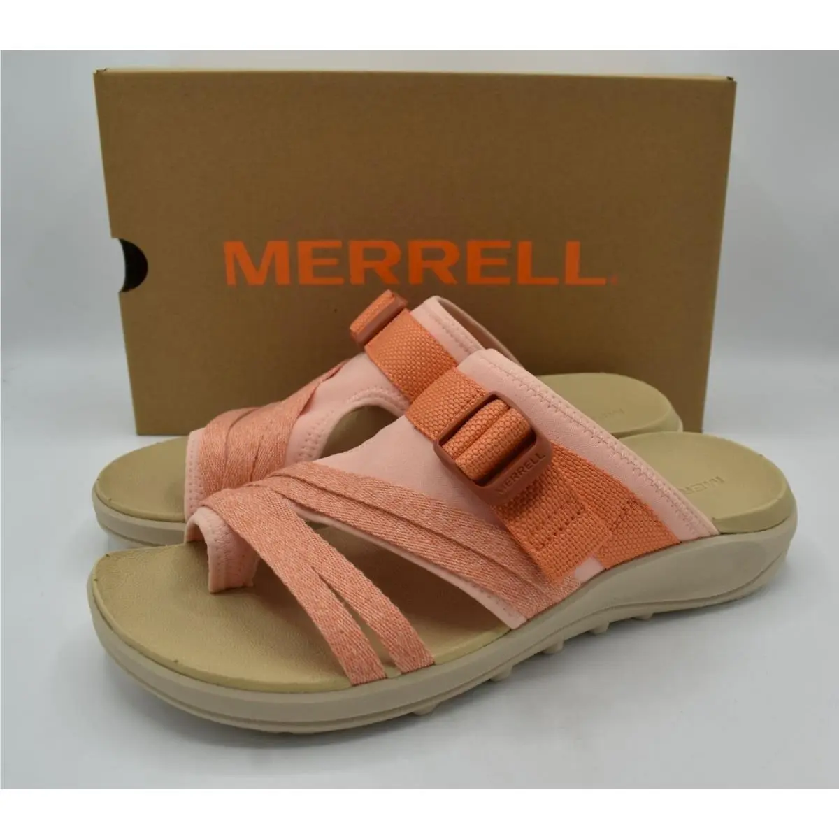 Merrell Womens Size 11 District 4 Peach Slip On Slide Sandals Shoes