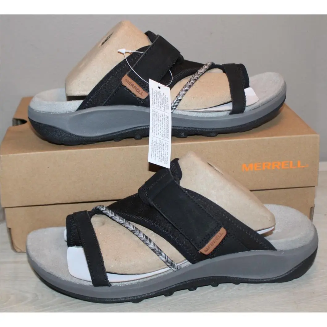 Merrell Women`s Terran 4 Post Black/grey Sandals Shoes Size 7