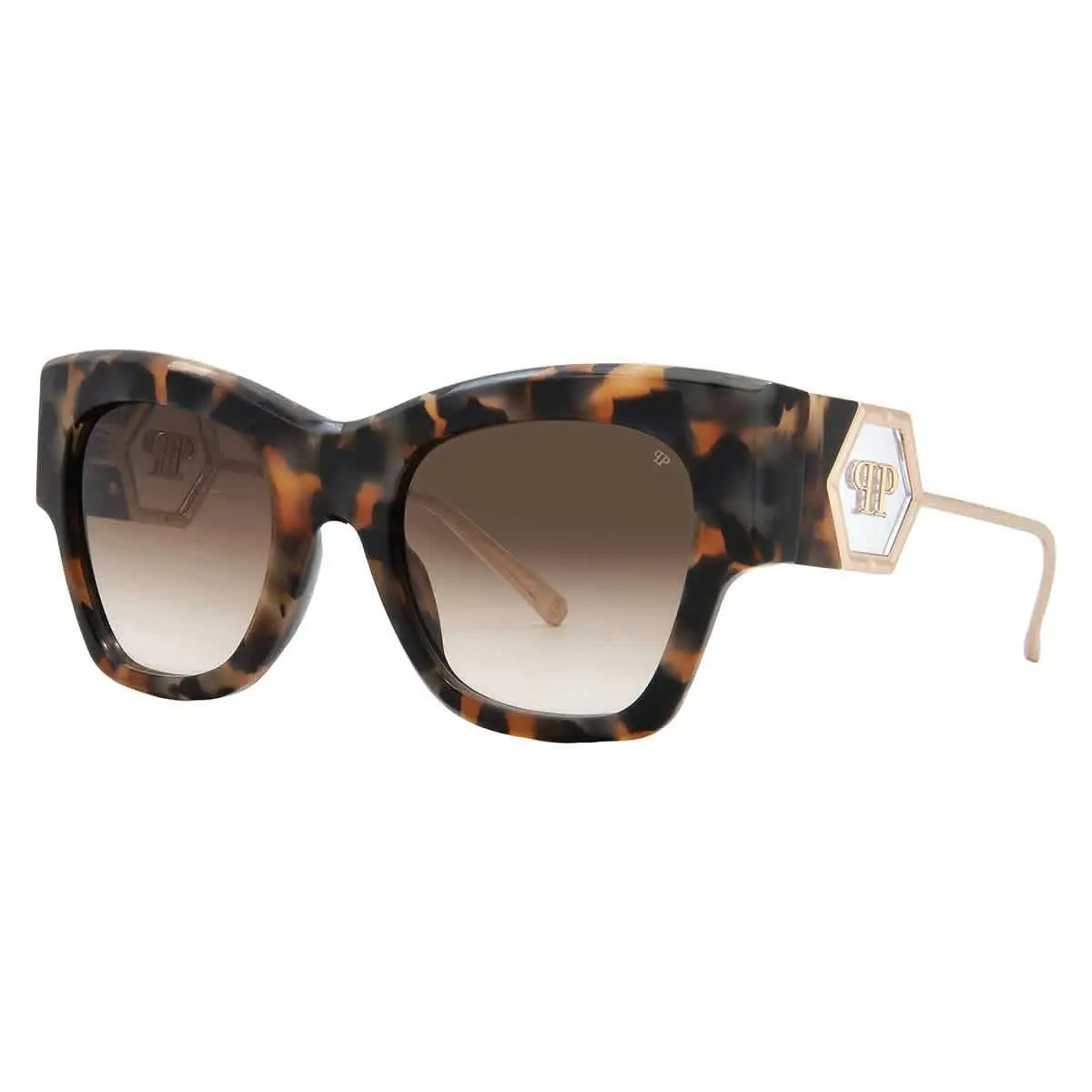 Philipp Plein Brown Gradient Butterfly Ladies Sunglasses SPP120M 0KHA 53