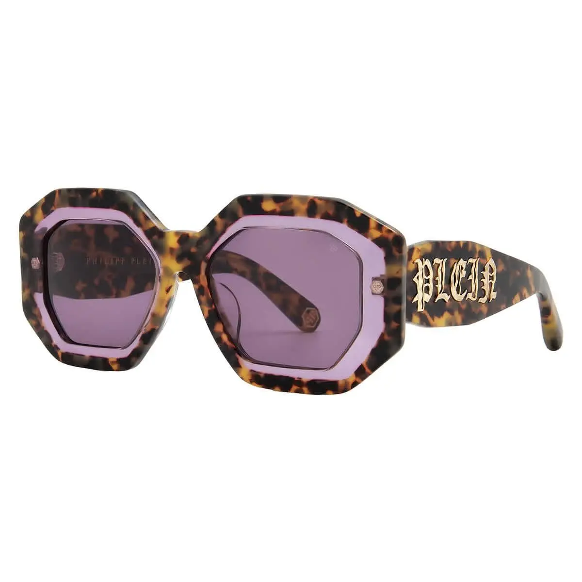 Philipp Plein Violet Geometric Ladies Sunglasses SPP098M 0778 53 SPP098M 0778 53