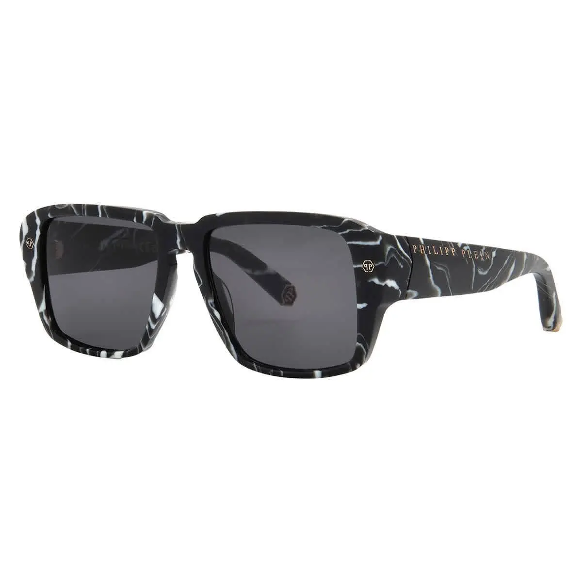 Philipp Plein Smoke Square Ladies Sunglasses SPP081 0Z21 55 SPP081 0Z21 55