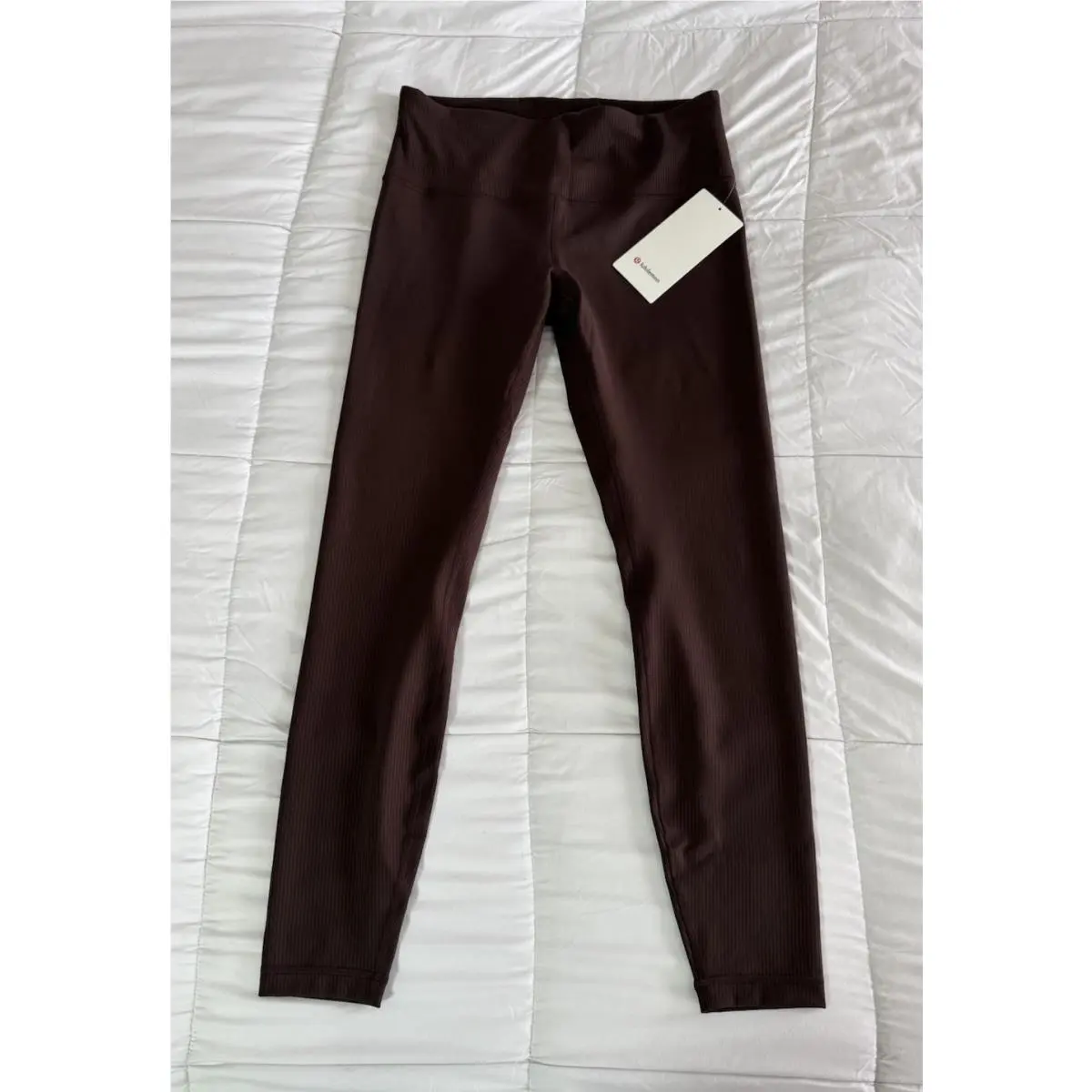 Lululemon Wunder Train HR Ribbed Tight 28 Size 10 Espresso Rare￼