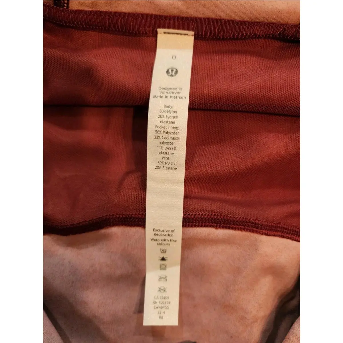 Lululemon clothing - Burgundy/Black 9