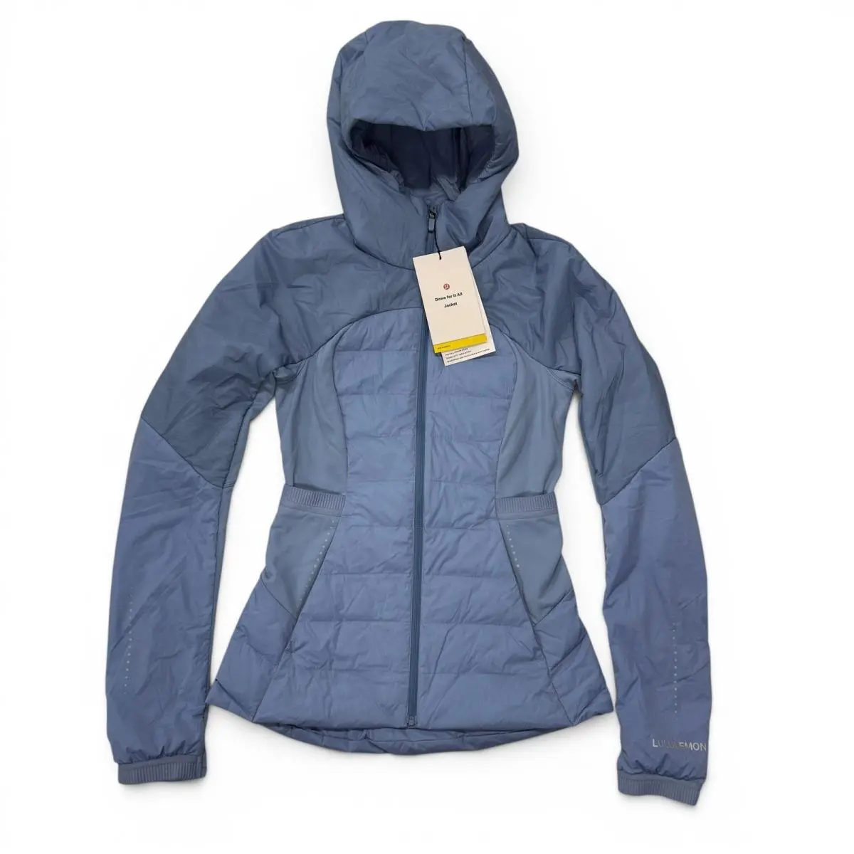 Lululemon Down For It All Jacket Womens 2 Blue Willow Puffer Running Coat