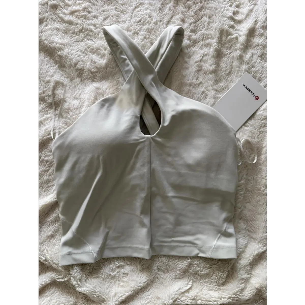 Lululemon Size 4 Align Keyhole Halter Tank Top Bone Shelf Bra Nulu Cropped