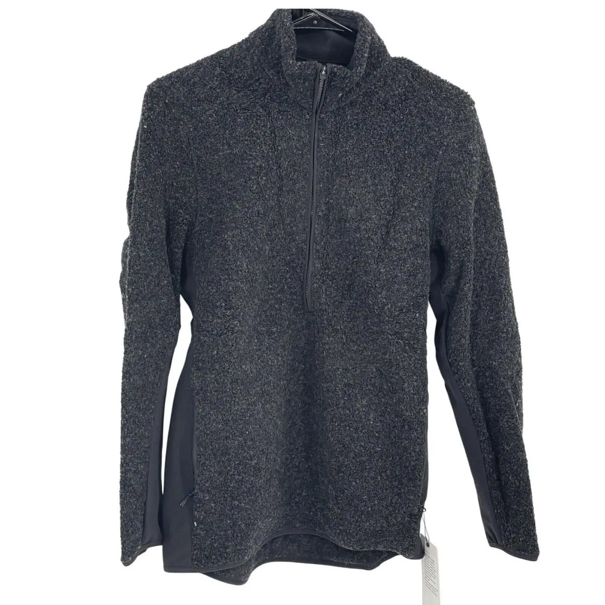 Lululemon Jacket Fleece Tundra Trek 1/4 Zip Sherpa Wool Men XS Heather Black