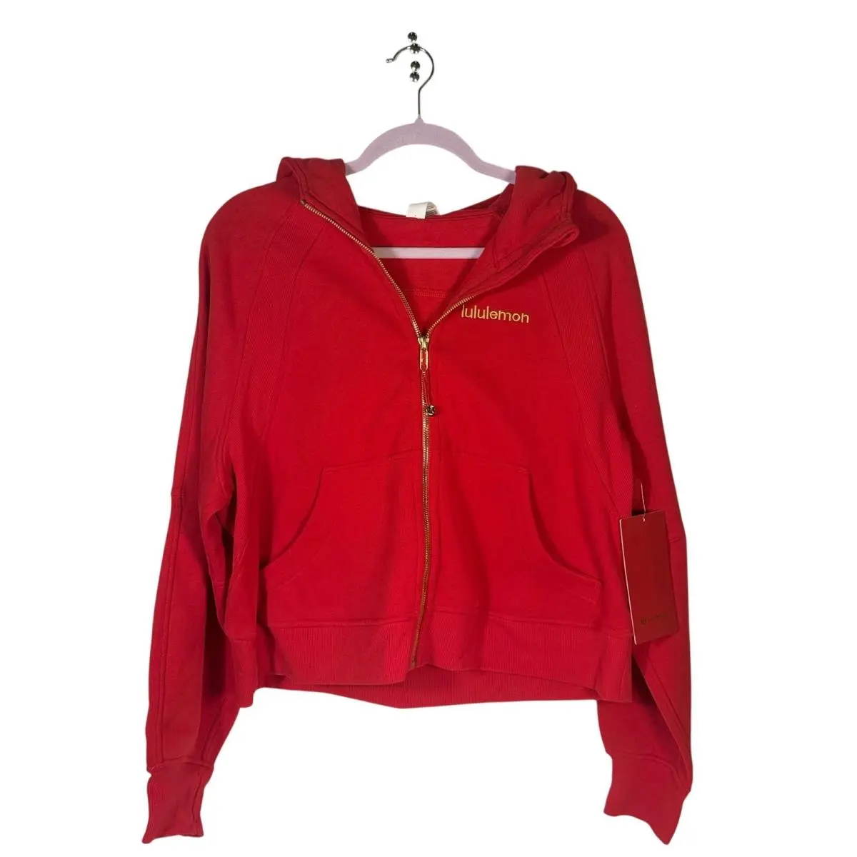 Lululemon Women’s Scuba Oversized Full Zip Hoodie Red Gold Size M/l