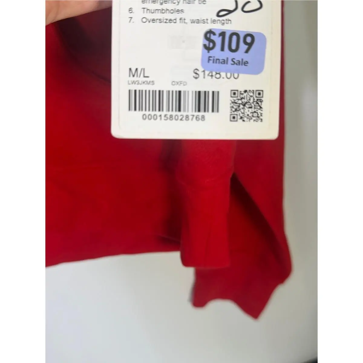 Lululemon clothing - Red 2