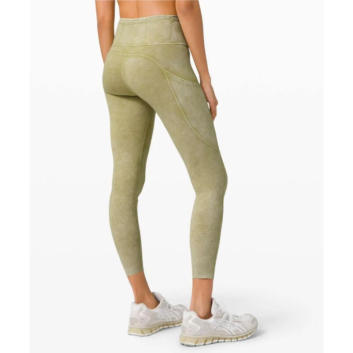 Lululemon Fast and Free 8 High Rise Tight 25 Ice Dye Ice Wash Hazel Greens