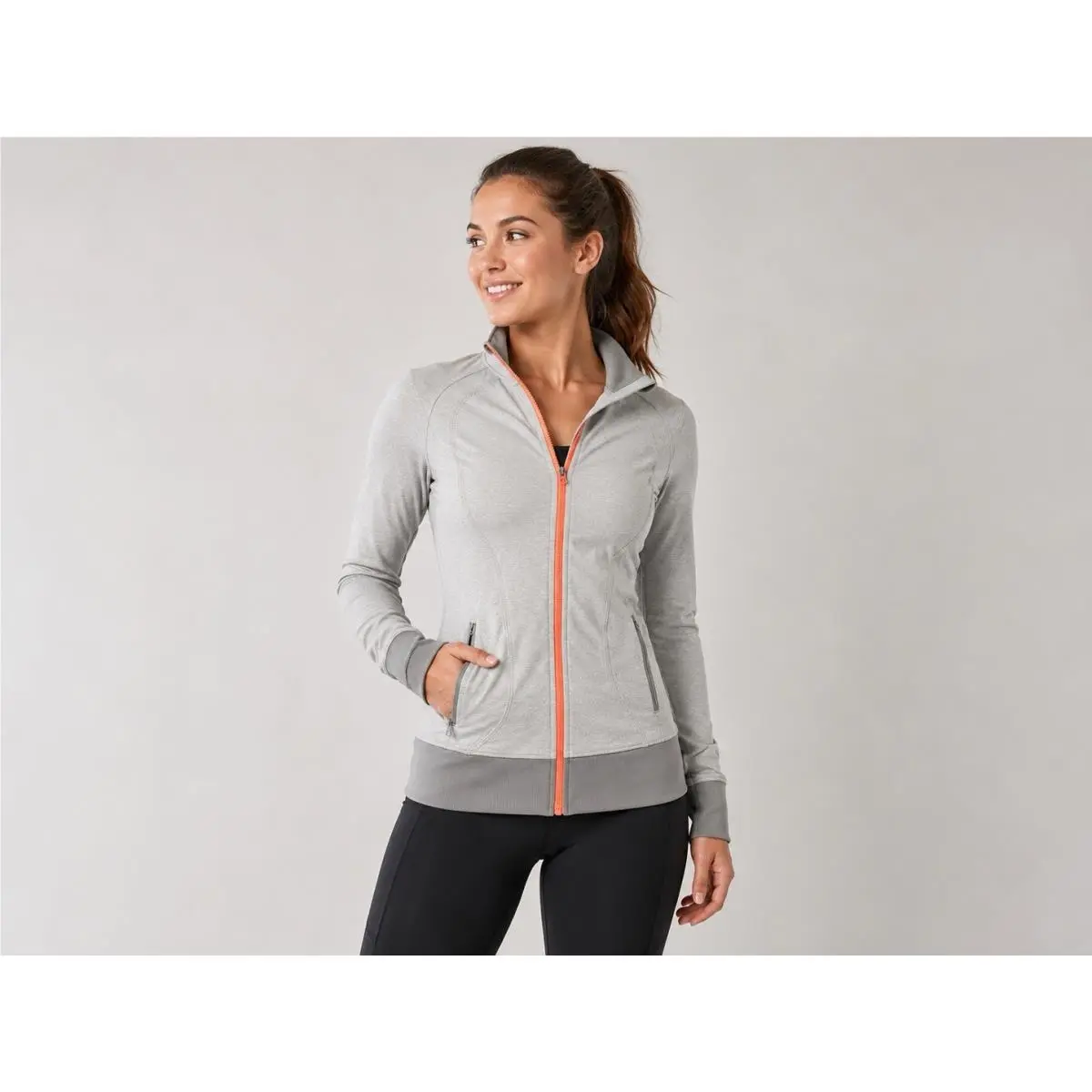 Lululemon Athletica Nice Asana Jacket Gray Size 12 Orange Zipper. Mm