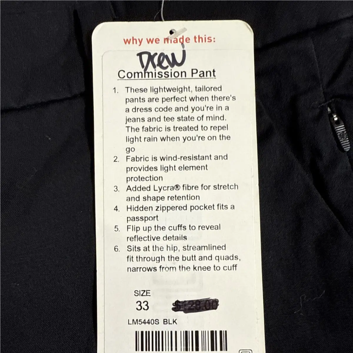 Lululemon clothing - Lululemon Commission - Commission - LM5440S - Black 2