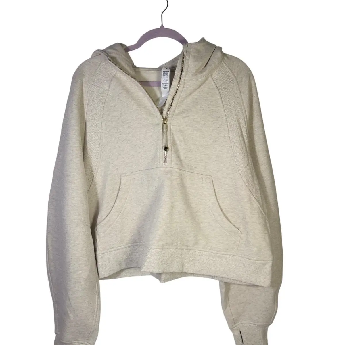 Lululemon Scuba Oversized Half-zip Hoodie Heathered Bone Gold Xl/xxl