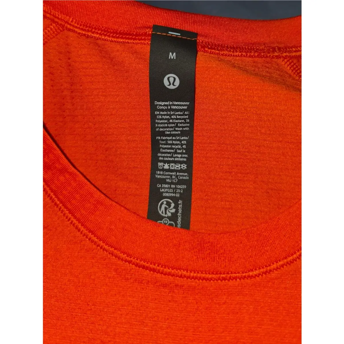 Lululemon clothing - Lululemon 2.0 Metal Vent Tech - Orange 1