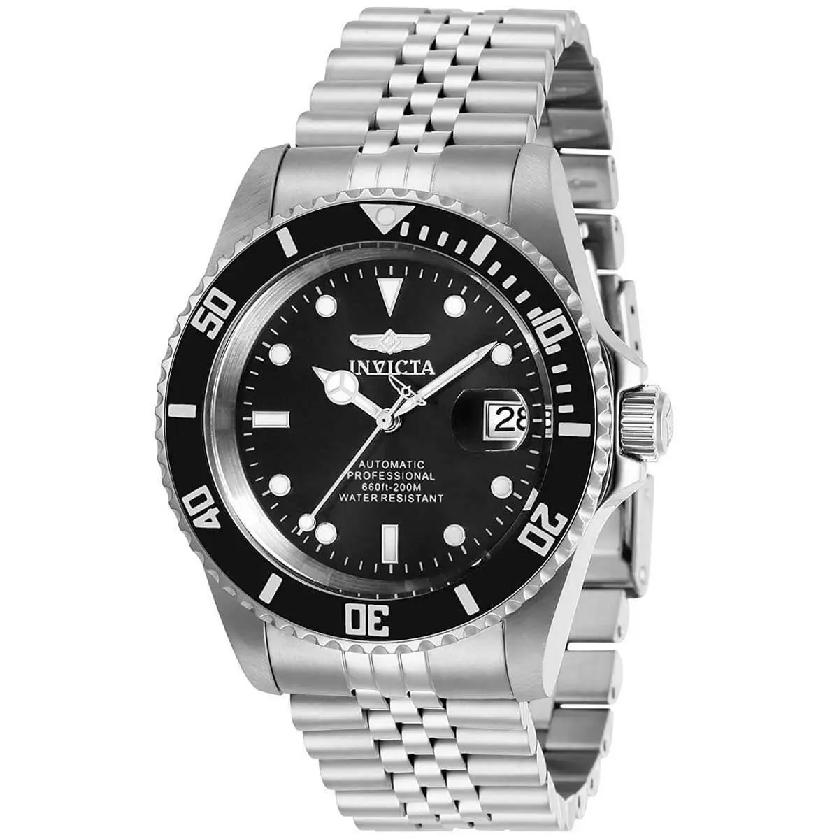 Invicta Men`s Dive Watch Pro Diver Automatic Black Dial Steel Bracelet 29178
