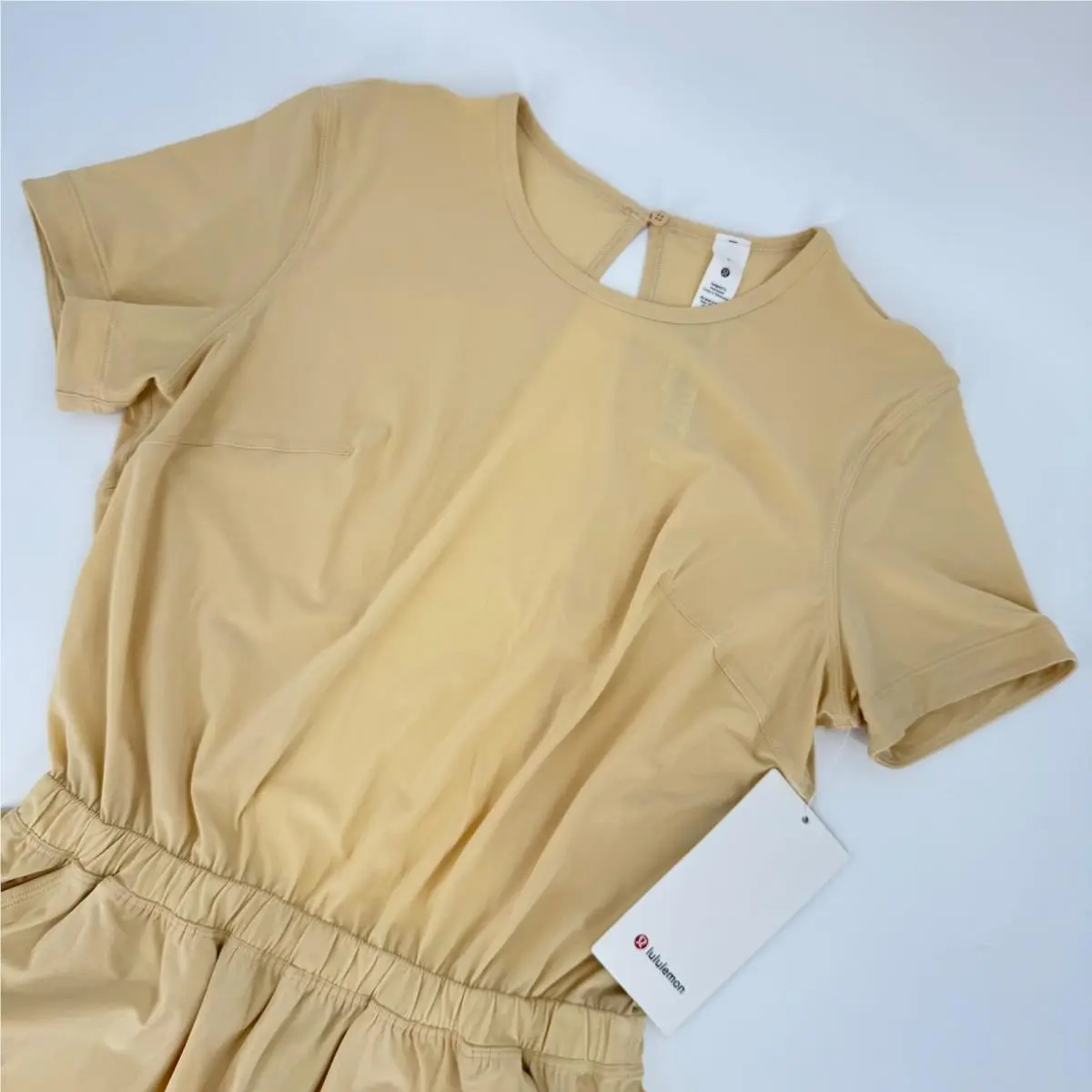 Lululemon Lightweight High-neck Romper Tan Prosecco LW1DU9R Size 6