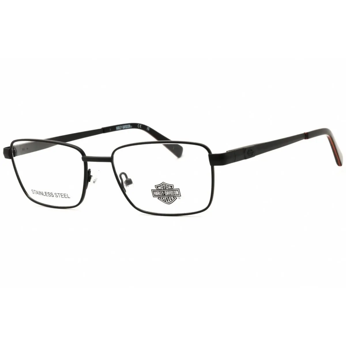 Men`s Eyeglasses Shiny Black Metal Full Rim Frame HD50112 001 by Harley Davidson