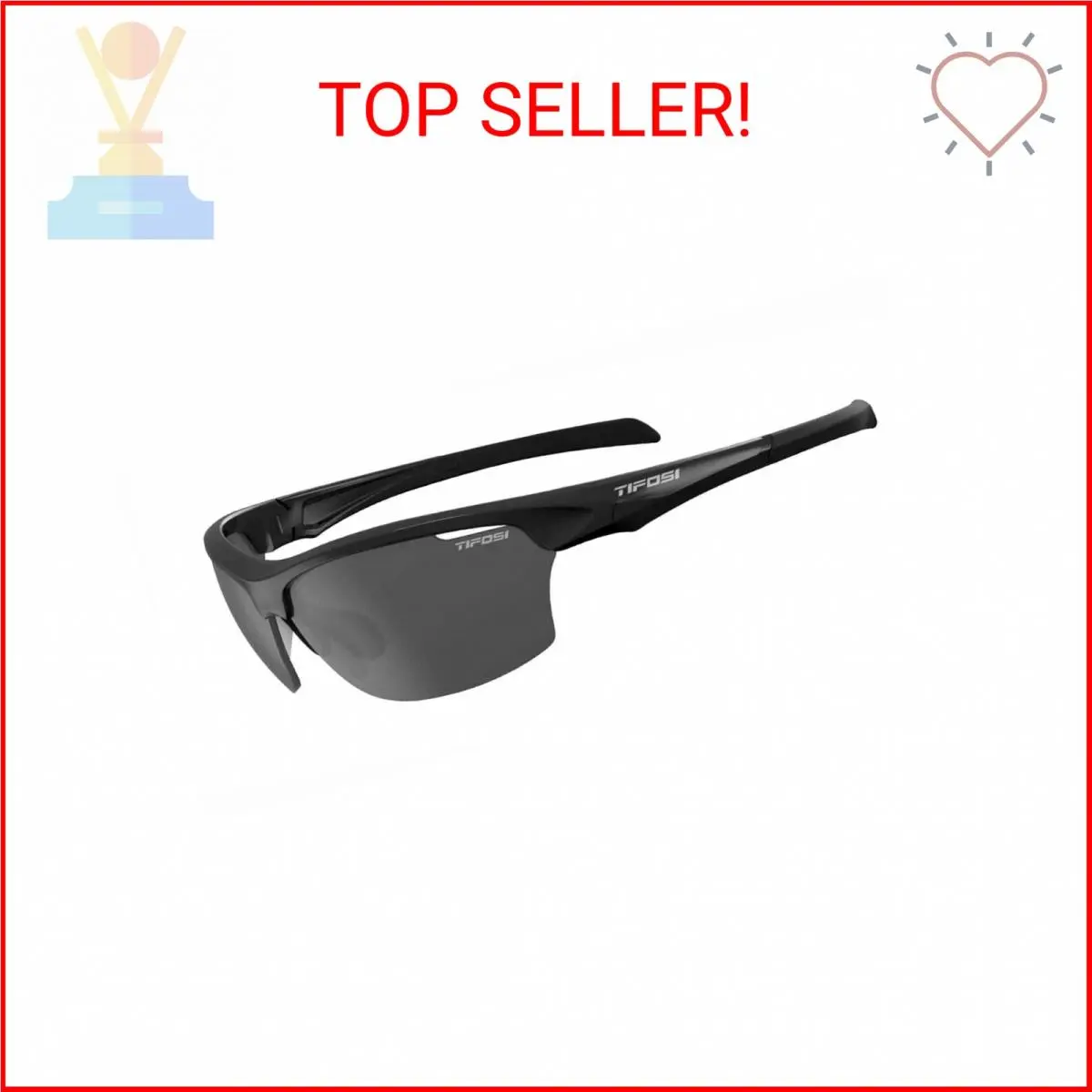 Tifosi Intense Sunglasses Gloss Black/silver Mirror Smoke Lenses
