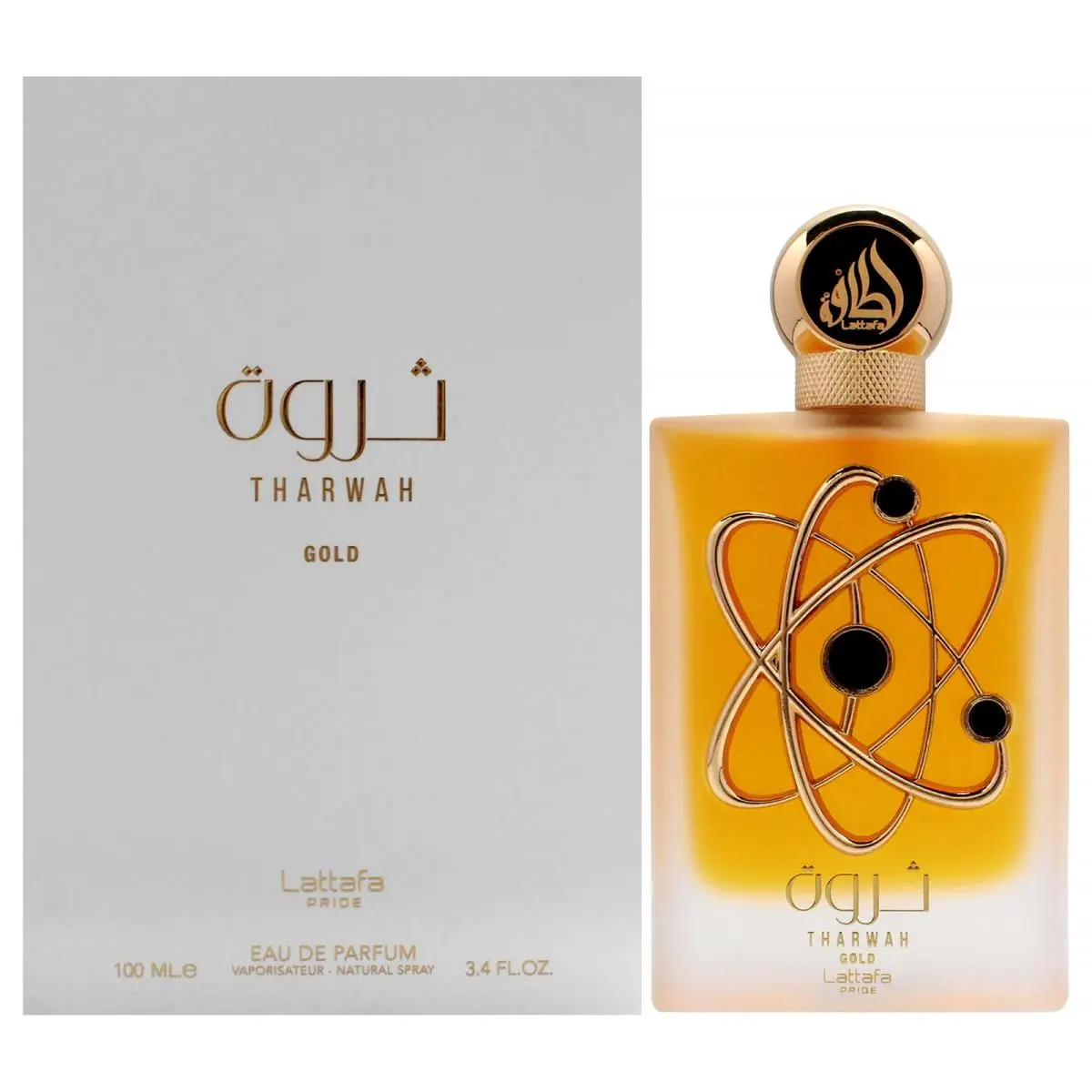 Lattafa Perfumes Tharwah Gold For Unisex Eau de Parfum Spray 3.4 Ounce