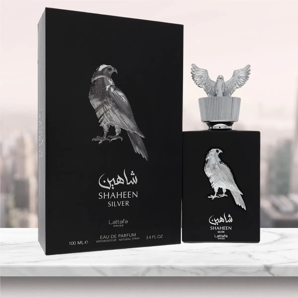 Lattafa Pride Shaheen Silver Eau De Parfum Spray Unisex By Lattafa - 3.4 oz