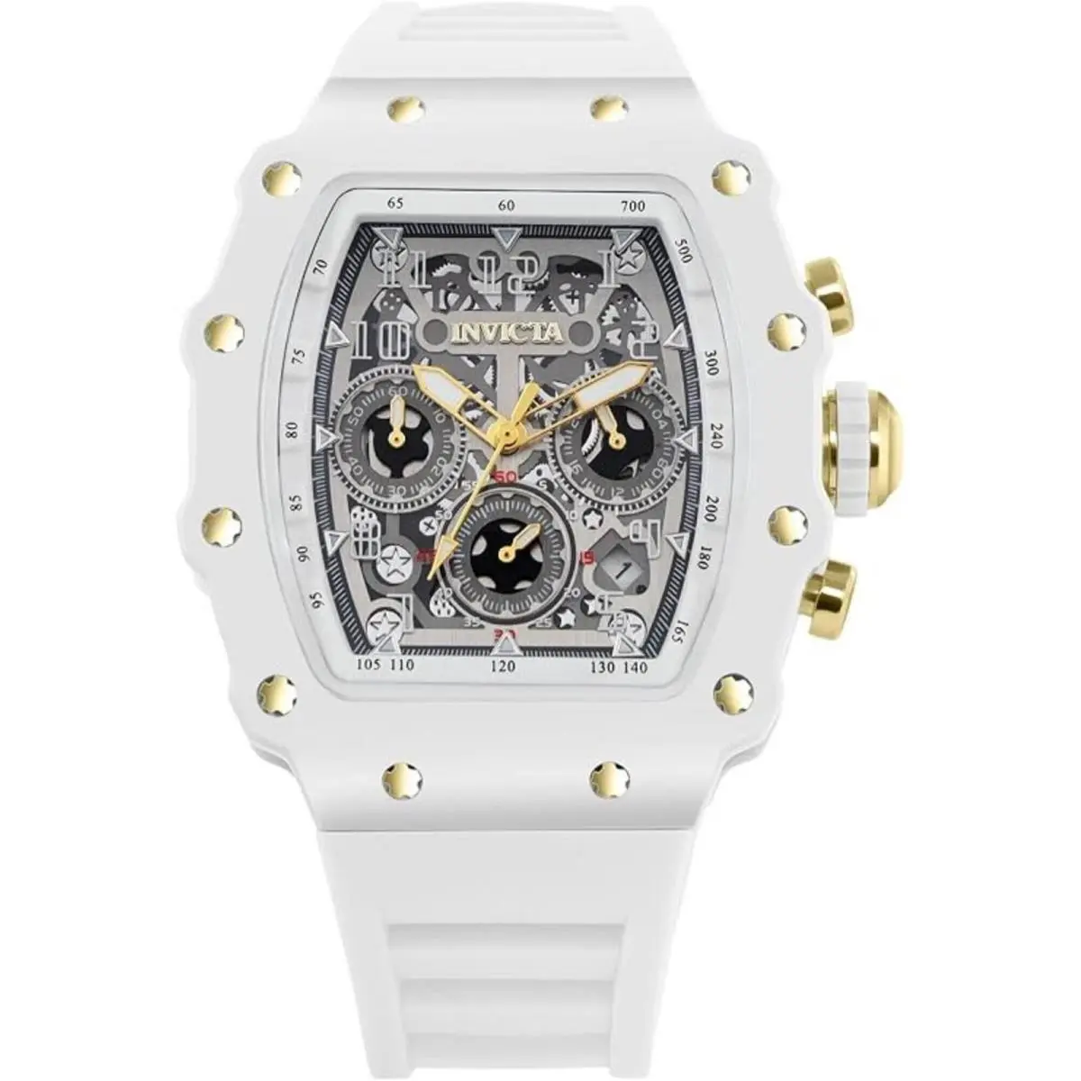 Invicta 69700 Racing Men’s Chronograph White Silicone Watch 43.5mm