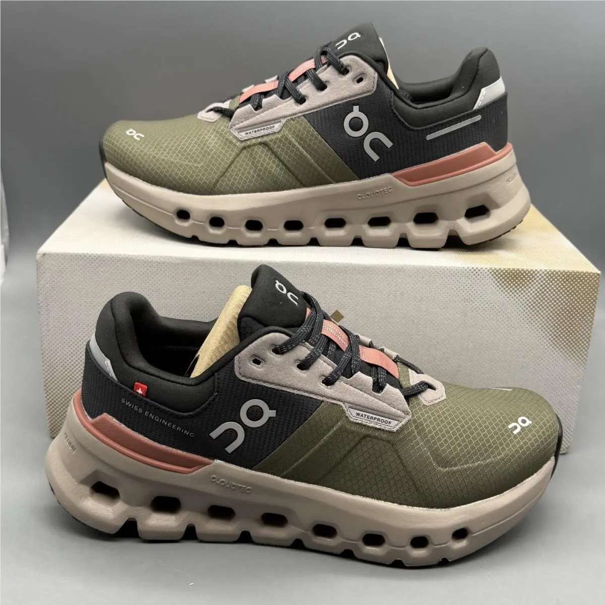 ON Cloudrunner 2 Waterproof Women’s 5 Running Walking Gym Shoes ‘olive Mahogany’