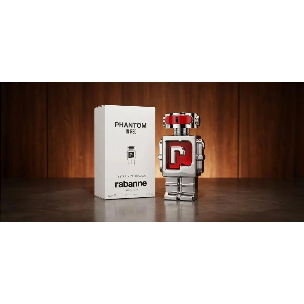 Paco Rabanne Phantom in Red Parfum Elixir 3.4 oz / 100 ml Men in White Box