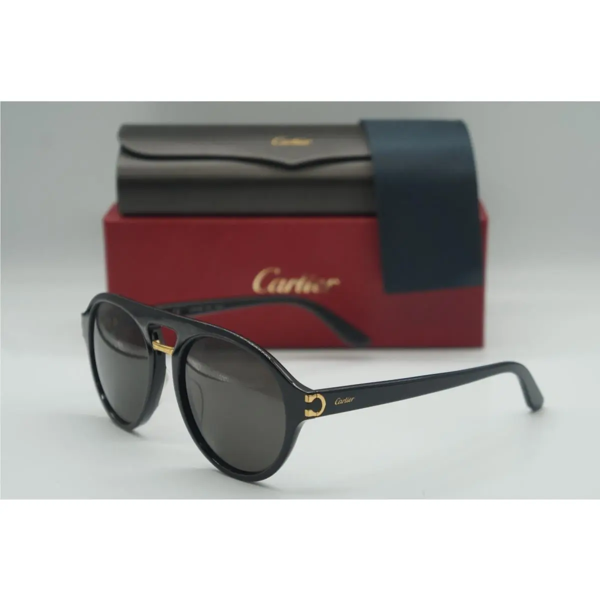 Cartier CT00130S 001 Black Ruthenium Pol Eyeglasses Frame 56-19