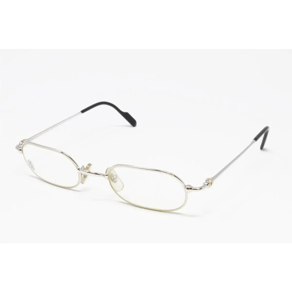Cartier Eyeglasses Orfy Cerc. Platinum 48mm Metal Frame Vintage T8100366