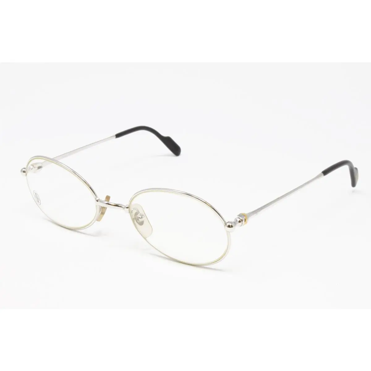Cartier Eyeglasses Saturne Cerc. Platinum 49mm Metal Frame Vintage T8100331