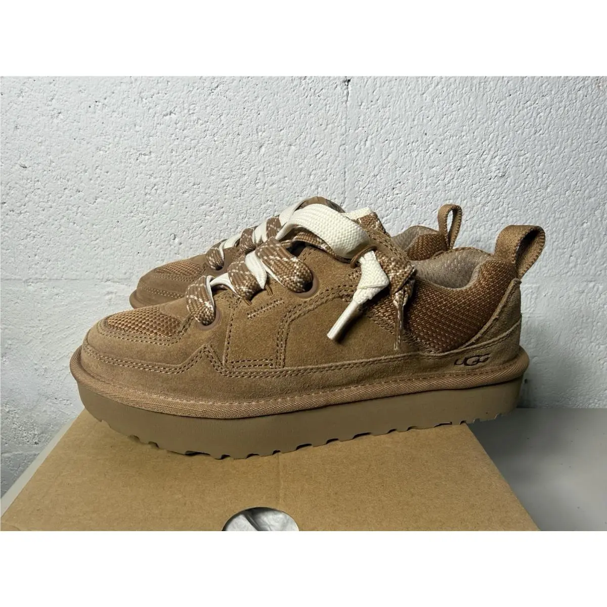 Ugg Women`s Lo Lowmel Chestnut Suede Sneakers Shoes 1168890