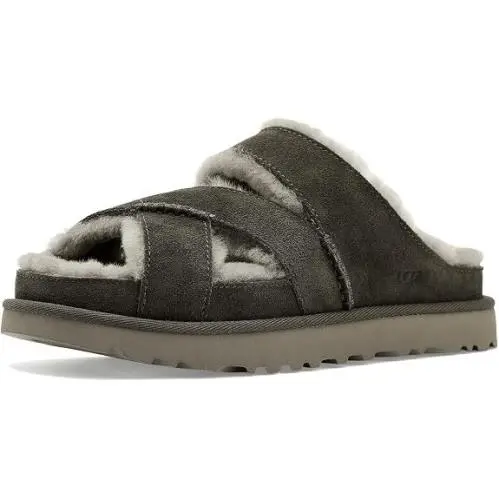 Ugg Greenport Cross Strap Open Toe Slide Sandals Dense Smoke Gray 7 - Gray
