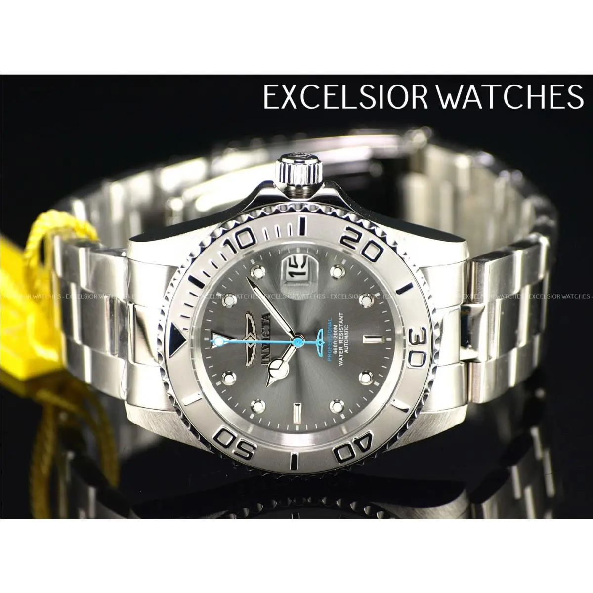Invicta 42mm Men`s 200m Pro Diver NH35A Automatic Gray Dial SS Watch