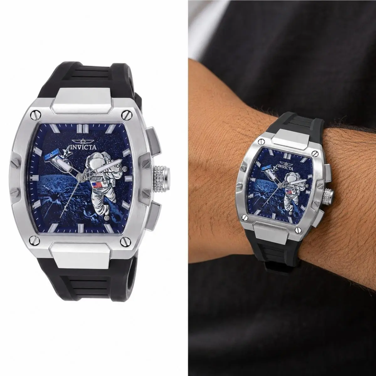 Invicta S1 Rally Moonlander Men`s Watch 43mm Black 50643 Diver Box Included